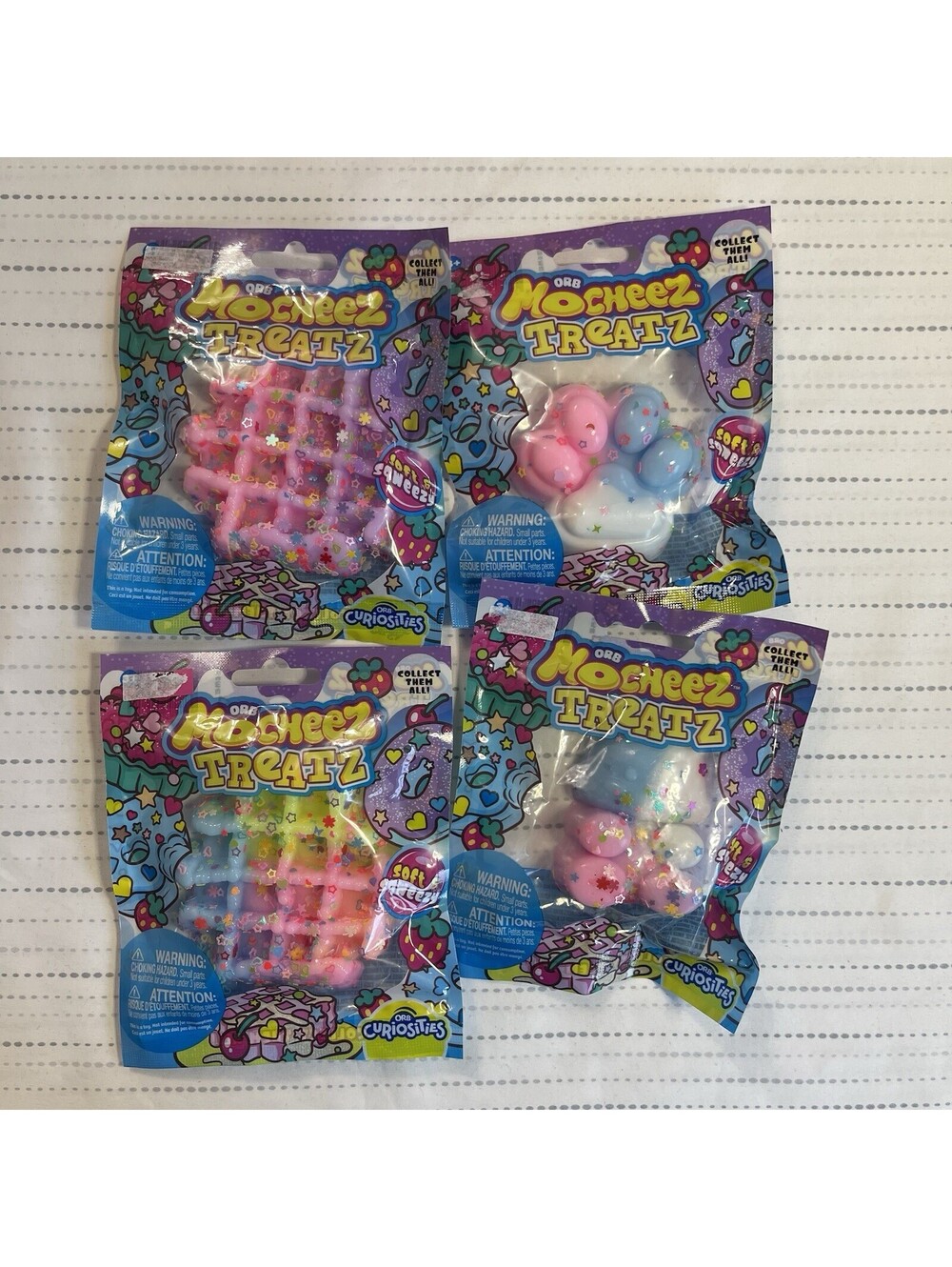Orb Mocheez Treatz Squishy's Soft & Squeezy LOT OF 4 Mochi Taba